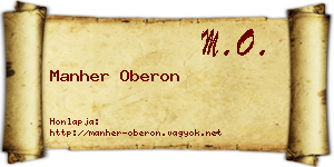 Manher Oberon névjegykártya
